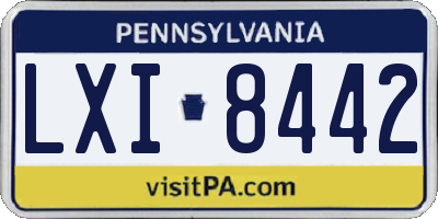 PA license plate LXI8442