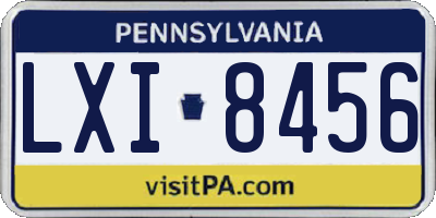 PA license plate LXI8456
