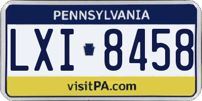 PA license plate LXI8458