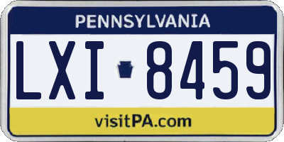 PA license plate LXI8459