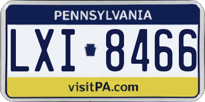 PA license plate LXI8466