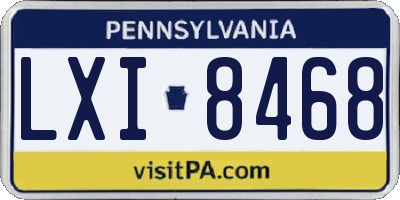 PA license plate LXI8468