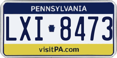 PA license plate LXI8473