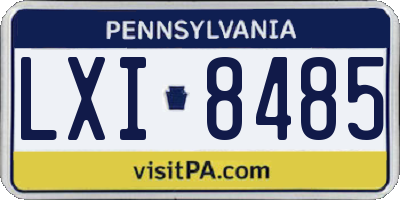 PA license plate LXI8485