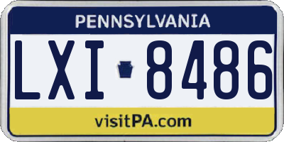 PA license plate LXI8486