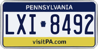 PA license plate LXI8492