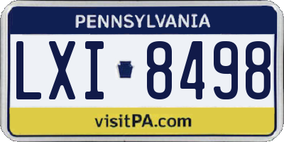PA license plate LXI8498