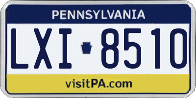 PA license plate LXI8510