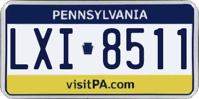 PA license plate LXI8511