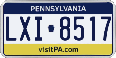 PA license plate LXI8517