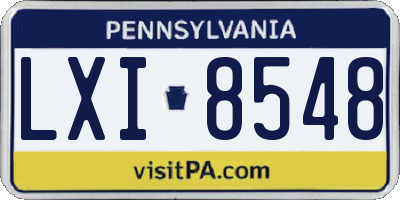 PA license plate LXI8548