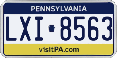 PA license plate LXI8563