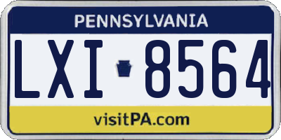 PA license plate LXI8564