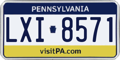 PA license plate LXI8571