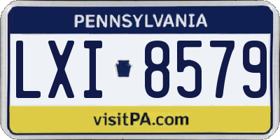PA license plate LXI8579