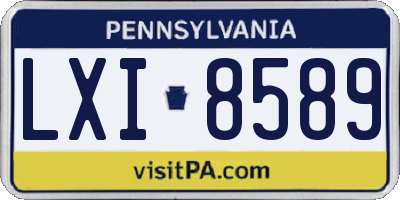 PA license plate LXI8589