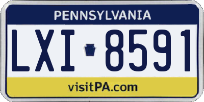 PA license plate LXI8591