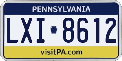 PA license plate LXI8612