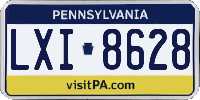 PA license plate LXI8628