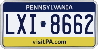 PA license plate LXI8662
