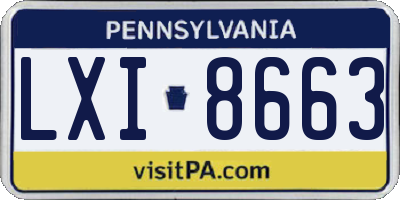 PA license plate LXI8663