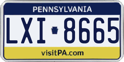 PA license plate LXI8665