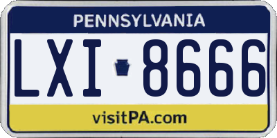 PA license plate LXI8666