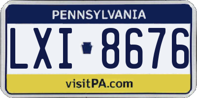 PA license plate LXI8676