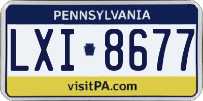 PA license plate LXI8677