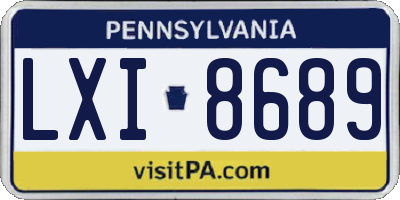 PA license plate LXI8689