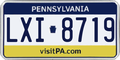PA license plate LXI8719