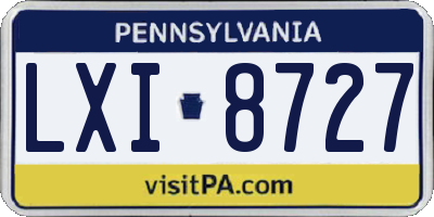 PA license plate LXI8727
