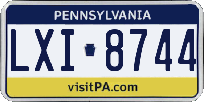 PA license plate LXI8744