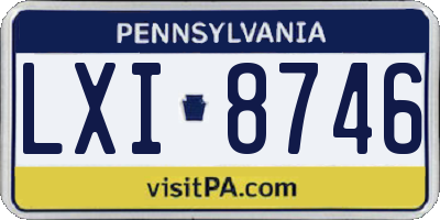 PA license plate LXI8746