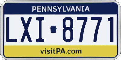 PA license plate LXI8771