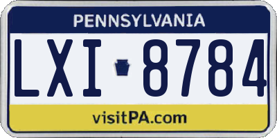 PA license plate LXI8784