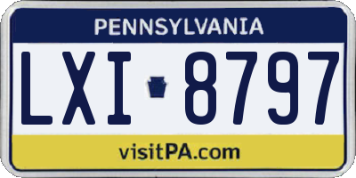 PA license plate LXI8797