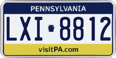 PA license plate LXI8812