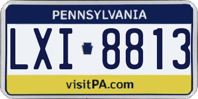 PA license plate LXI8813