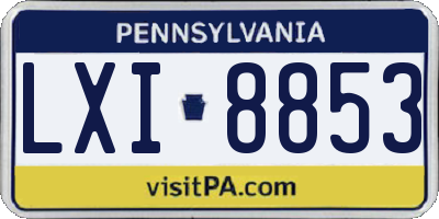 PA license plate LXI8853