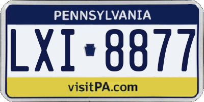 PA license plate LXI8877
