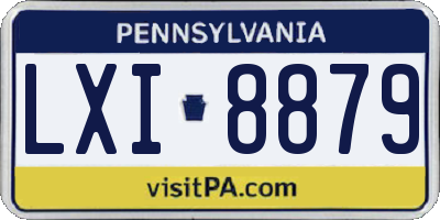 PA license plate LXI8879