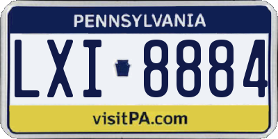 PA license plate LXI8884