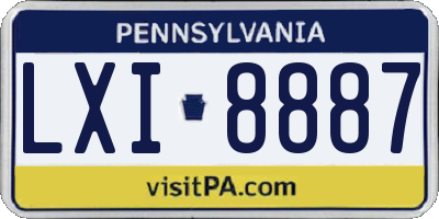 PA license plate LXI8887