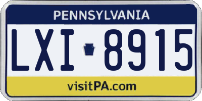 PA license plate LXI8915