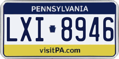 PA license plate LXI8946