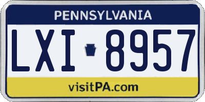 PA license plate LXI8957