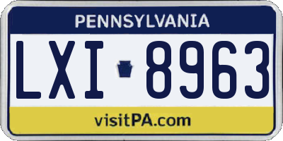 PA license plate LXI8963