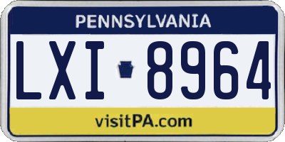 PA license plate LXI8964