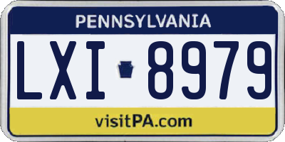PA license plate LXI8979